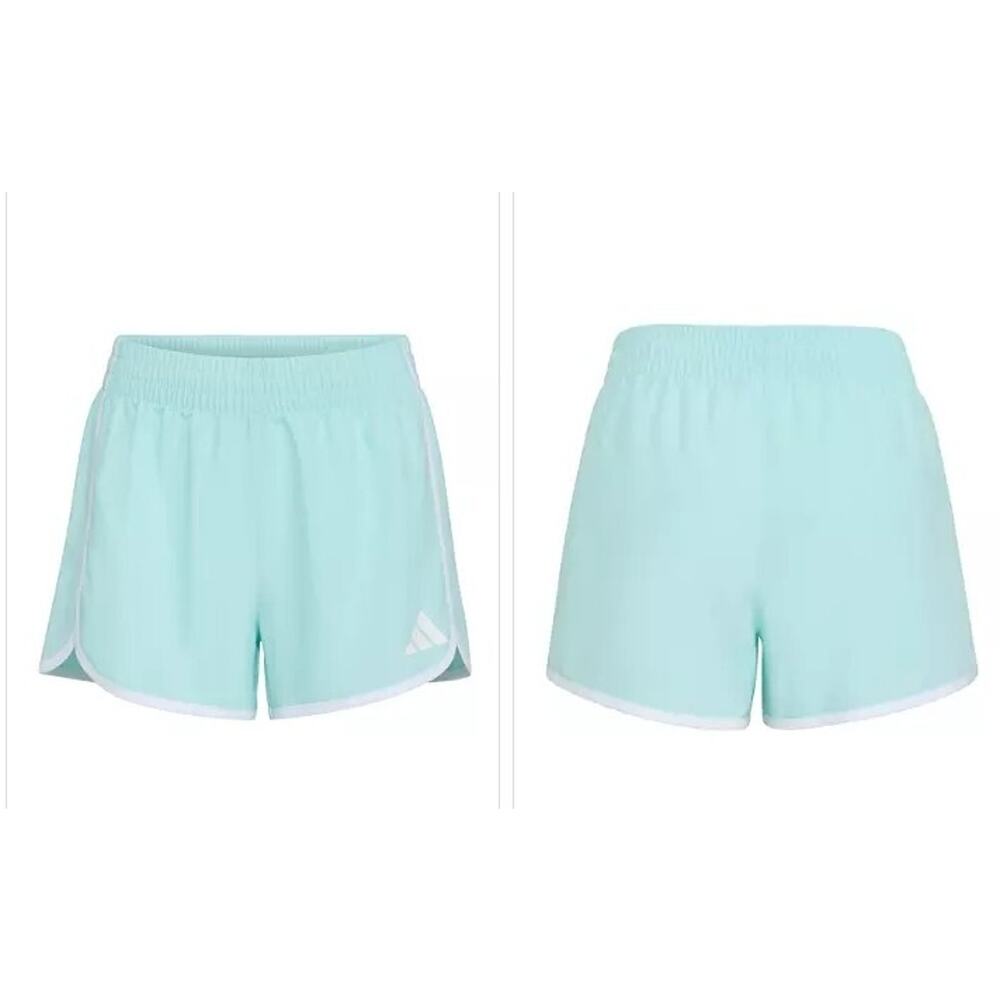 adidas girls Elastic Waistband Woven Shorts with Binding